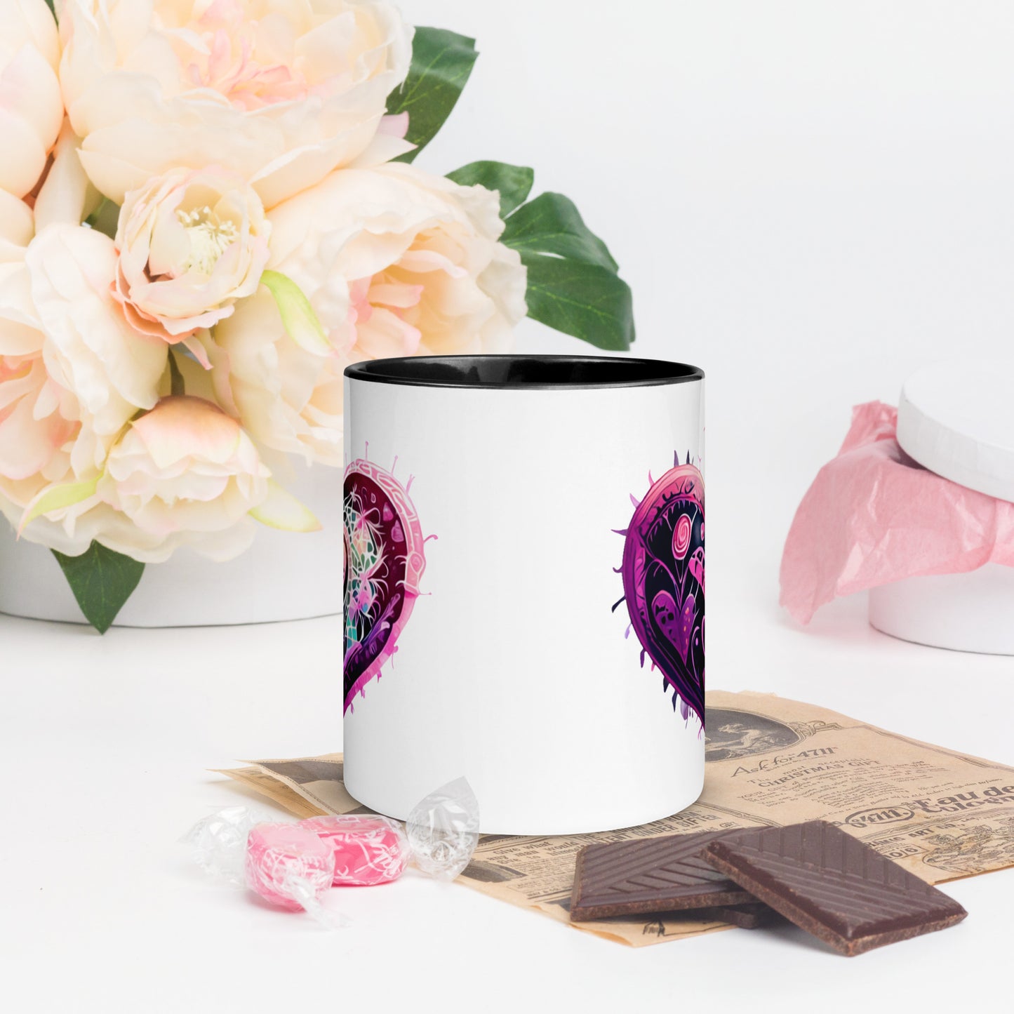 Stitched Hearts Romantic Mug