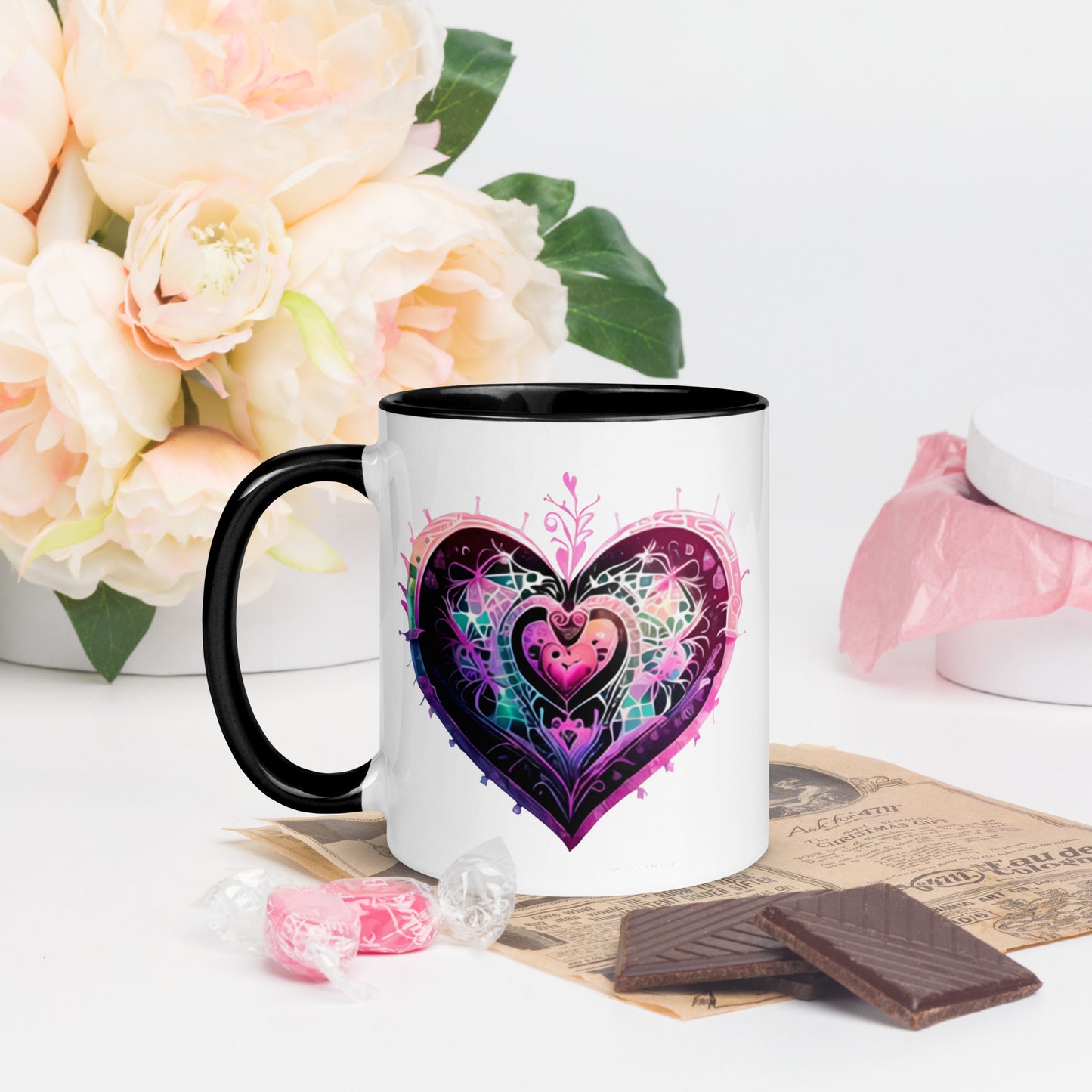 Stitched Hearts Romantic Mug