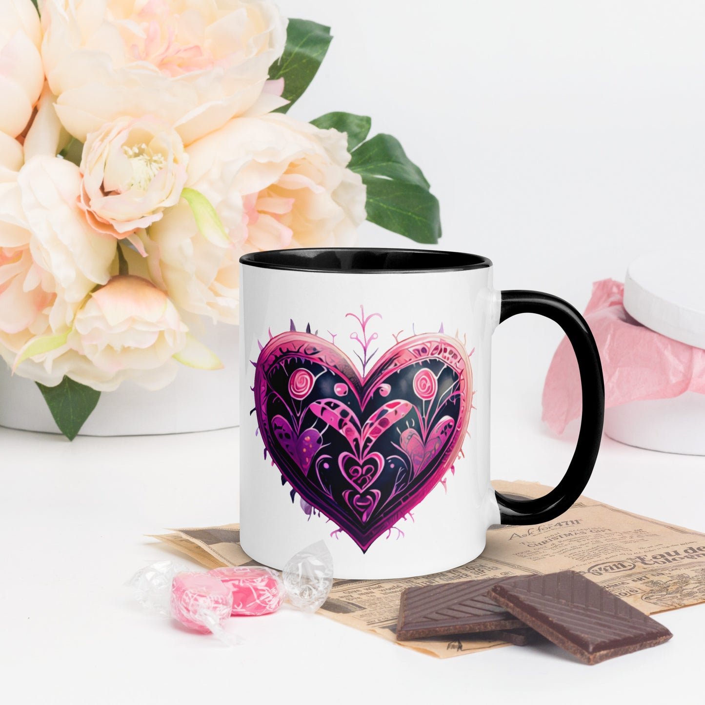 Stitched Hearts Romantic Mug