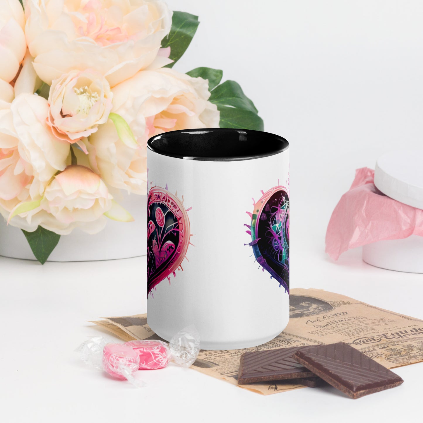 Stitched Hearts Romantic Mug