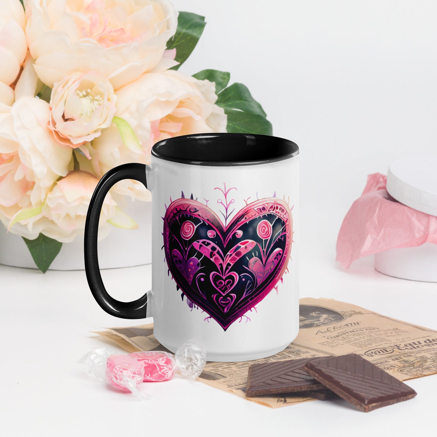 Stitched Hearts Romantic Mug