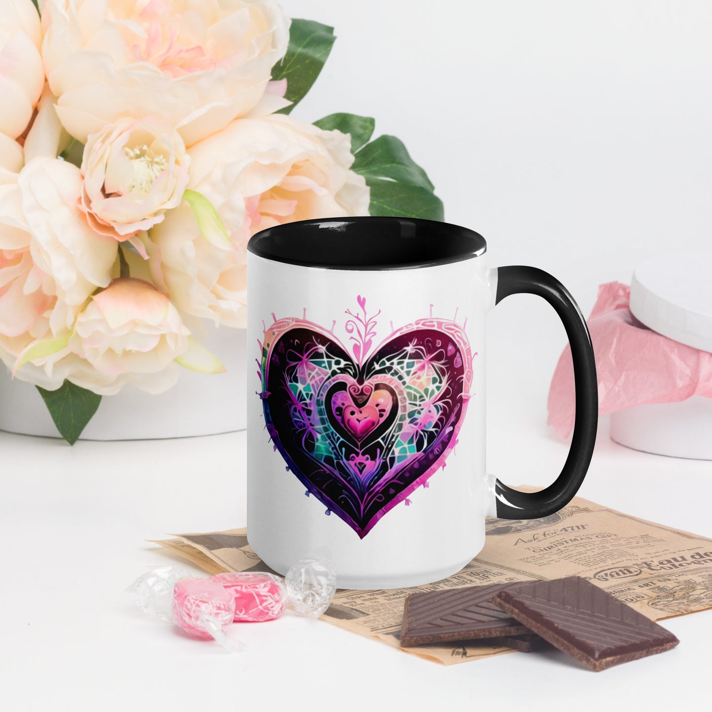 Stitched Hearts Romantic Mug