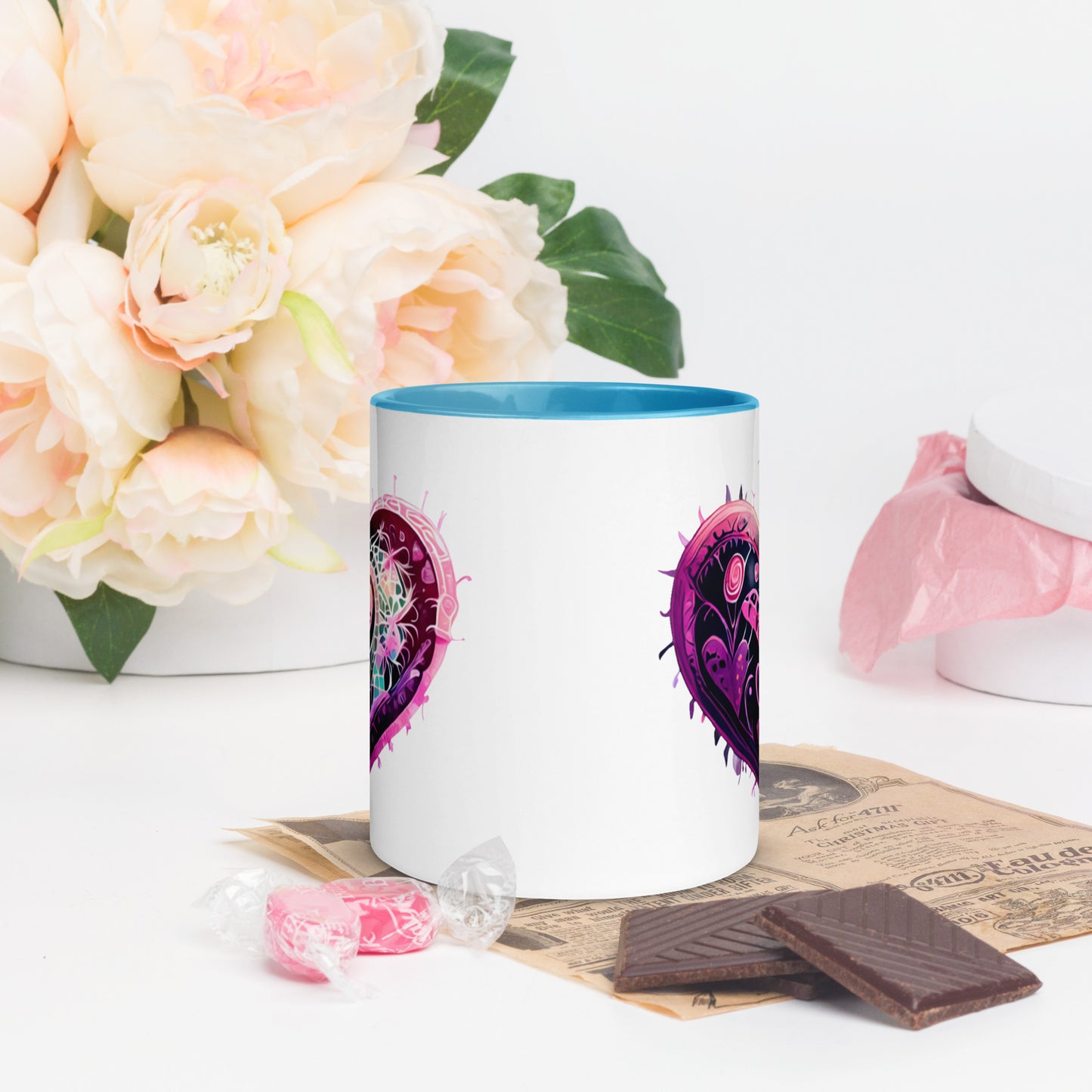 Stitched Hearts Romantic Mug