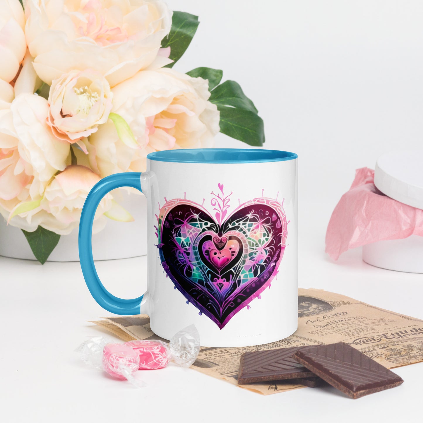 Stitched Hearts Romantic Mug