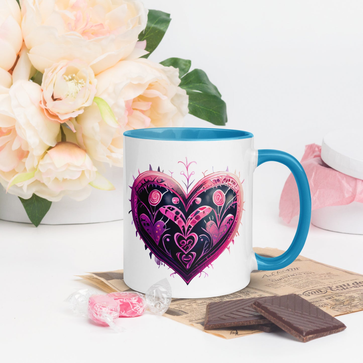 Stitched Hearts Romantic Mug