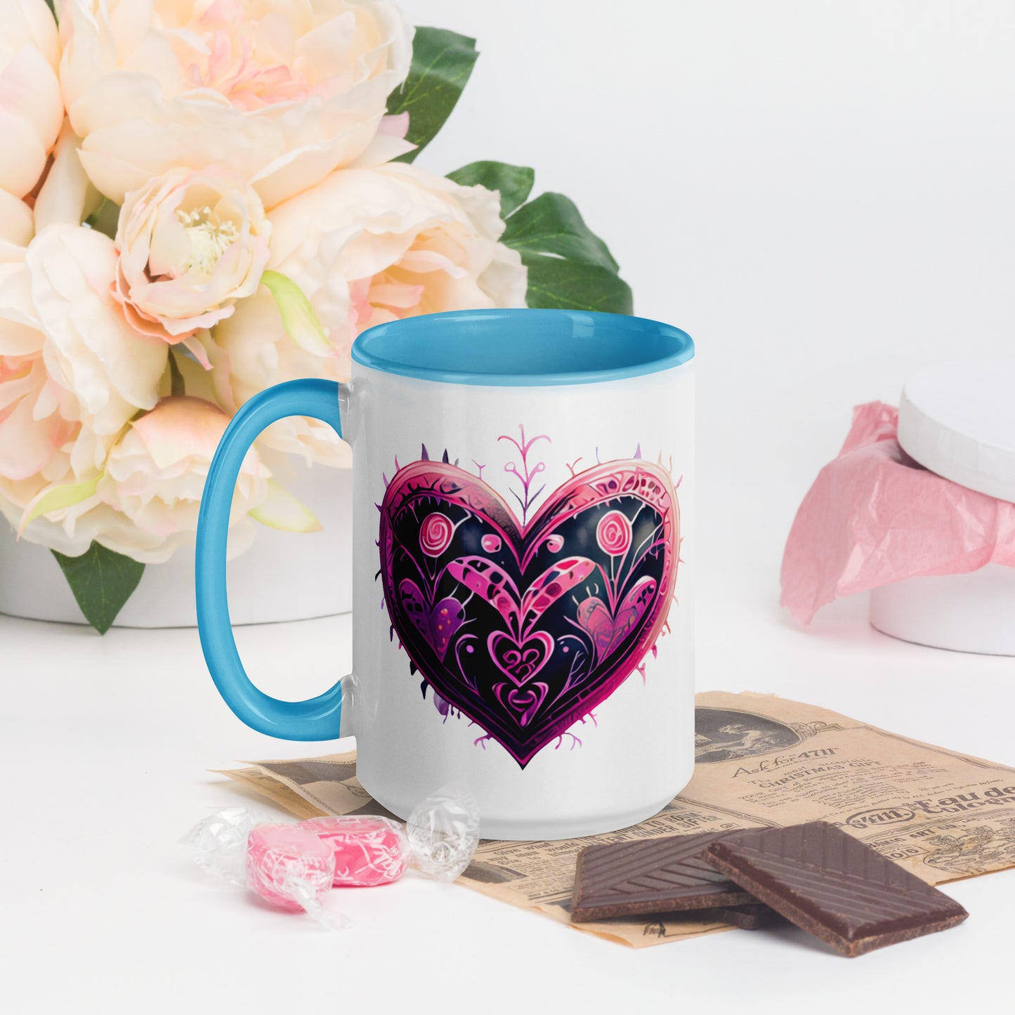 Stitched Hearts Romantic Mug