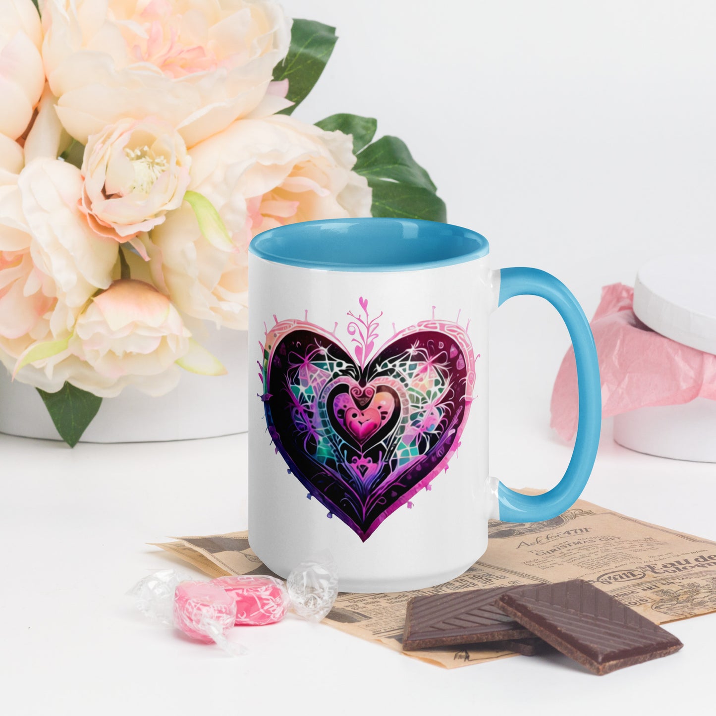 Stitched Hearts Romantic Mug