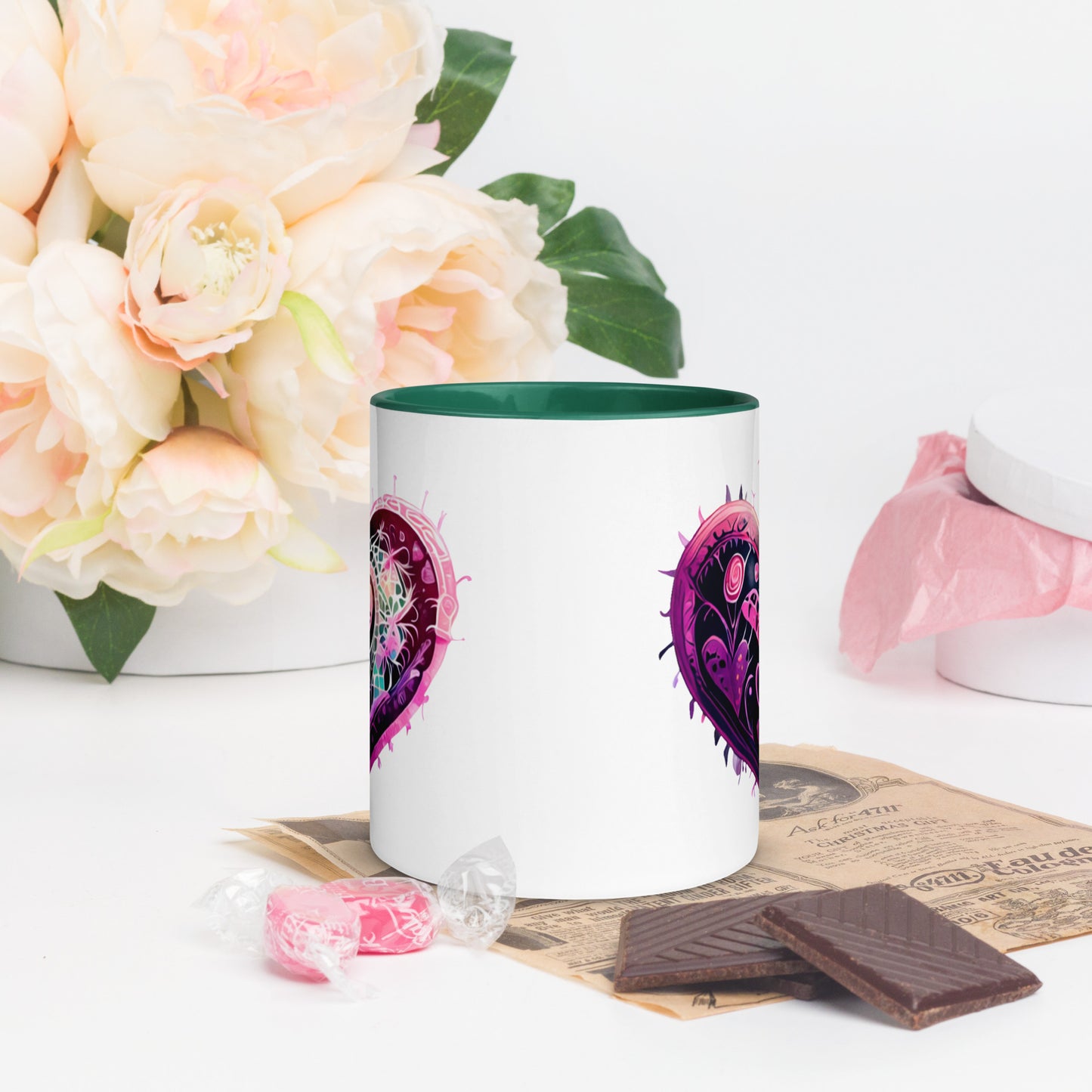 Stitched Hearts Romantic Mug