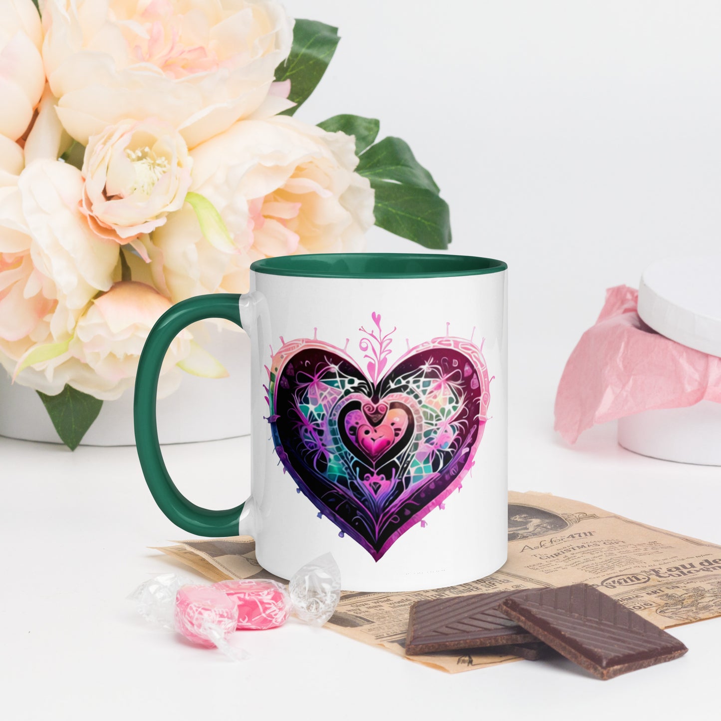 Stitched Hearts Romantic Mug
