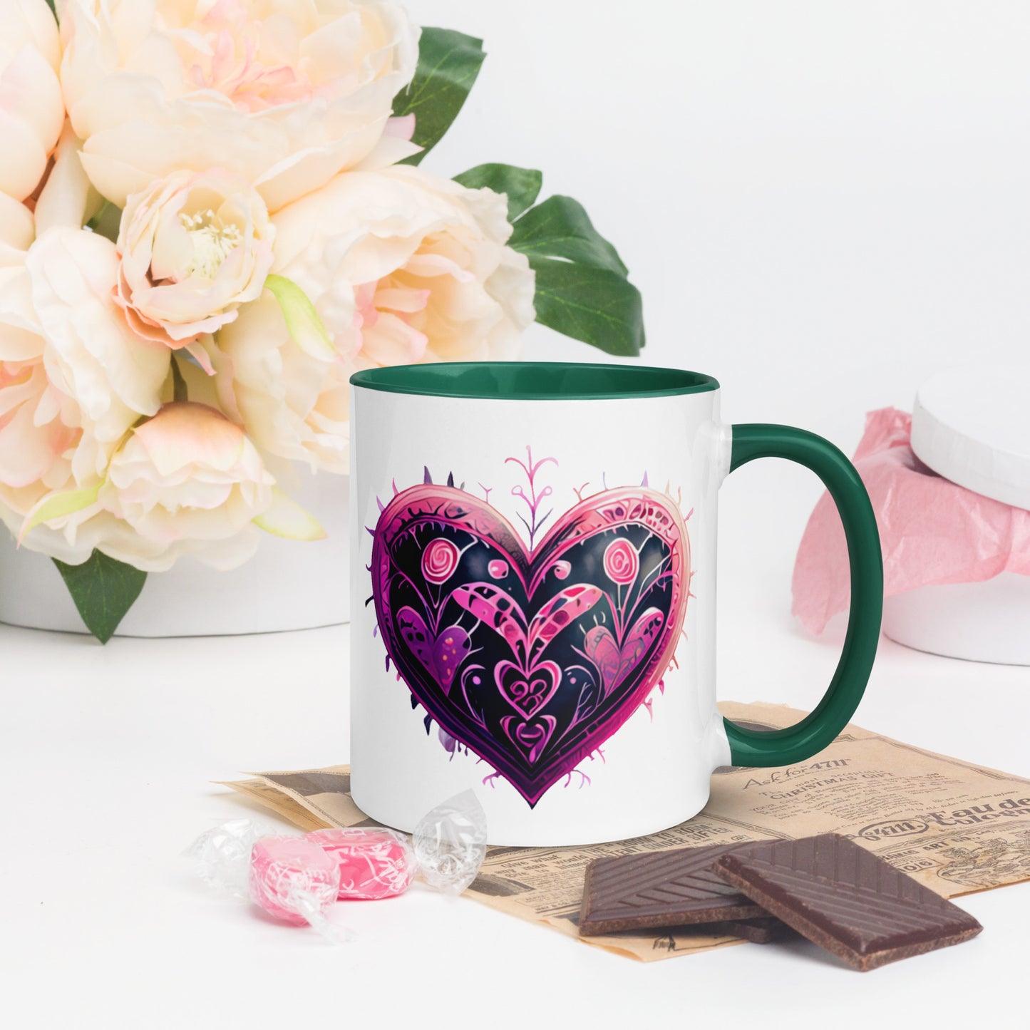 Stitched Hearts Romantic Mug