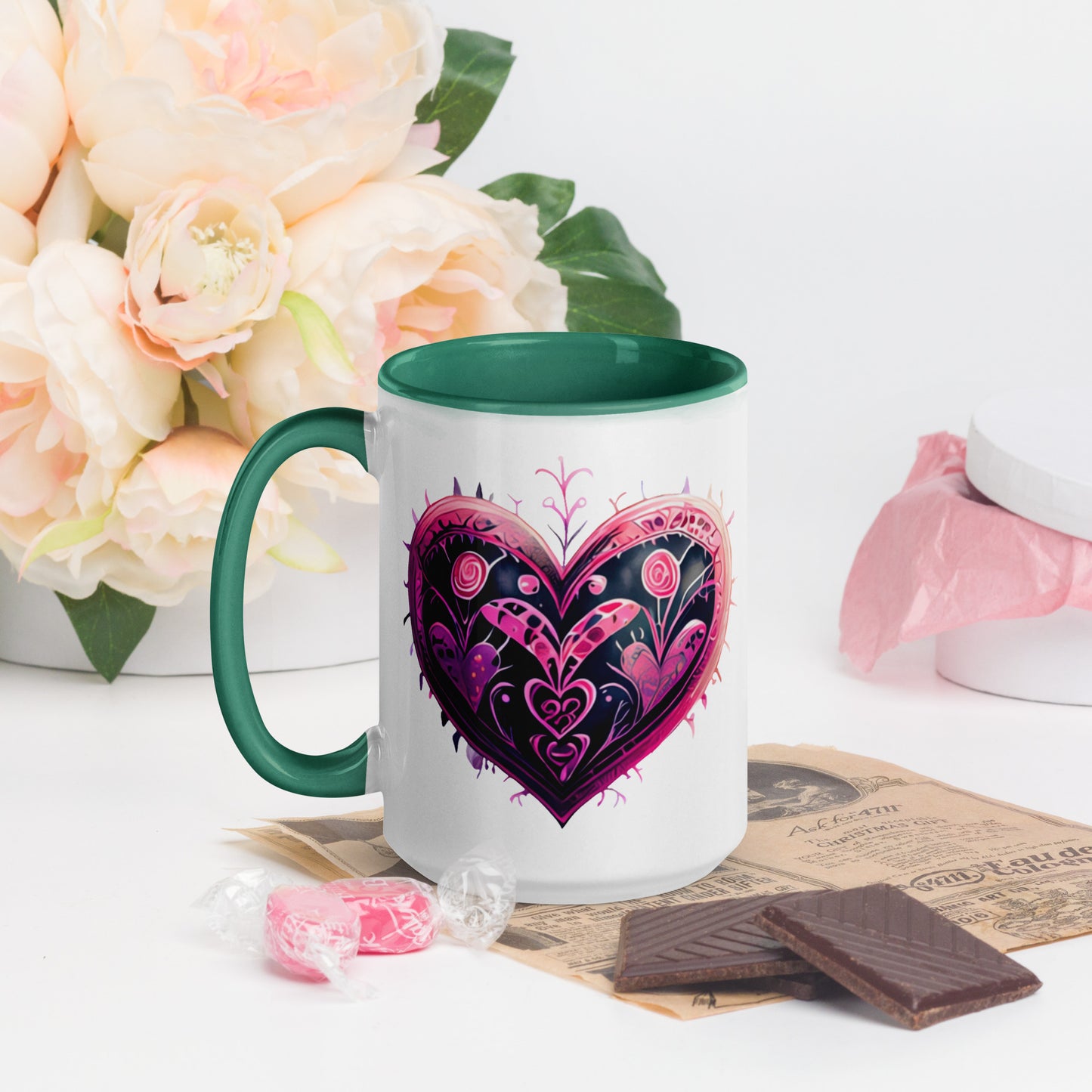 Stitched Hearts Romantic Mug