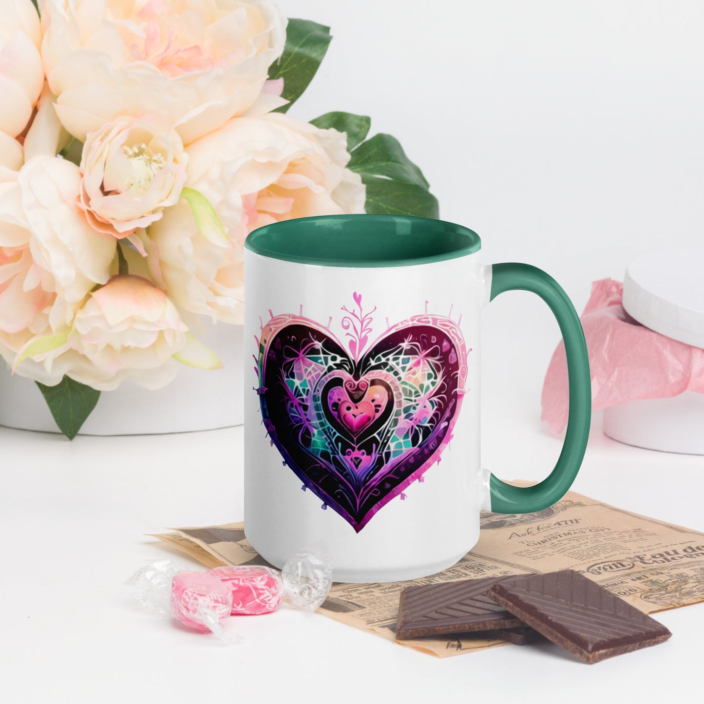 Stitched Hearts Romantic Mug