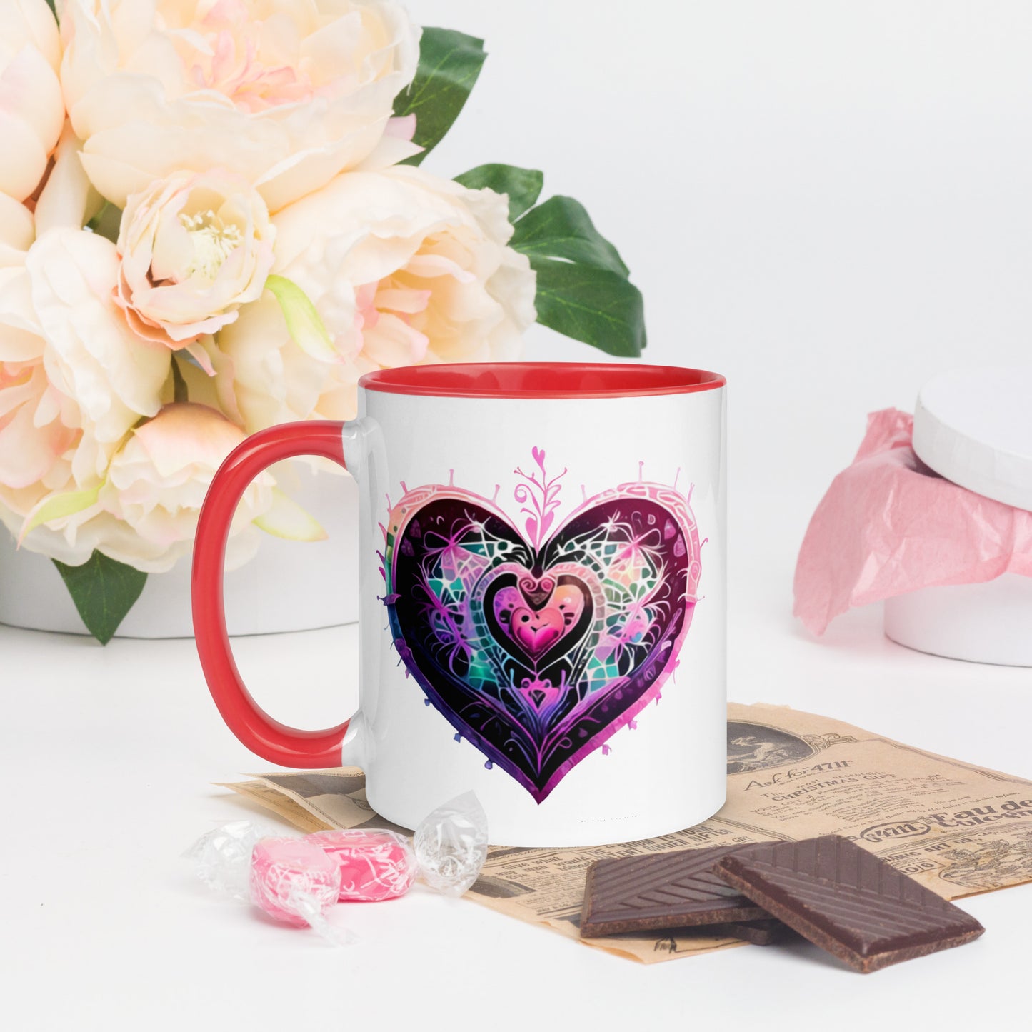 Stitched Hearts Romantic Mug