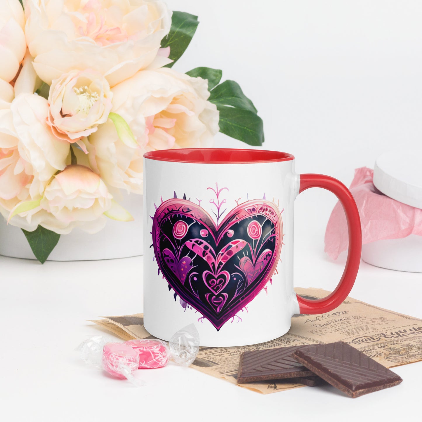 Stitched Hearts Romantic Mug