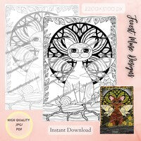ROSE, The CAT In Her GARDEN Coloring Page